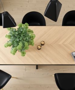 Malvik Fischgrätmuster Tisch mit Metallband und markantem Matrix Bein für einen modernen Industrie-Look