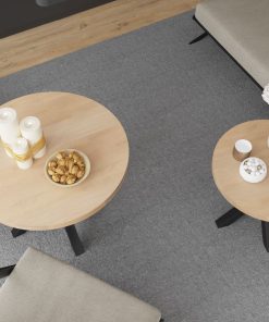 Round Berg Oak Coffee Table with Matrix Leg