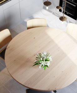 Round Berg Oak Table with Matrix Leg