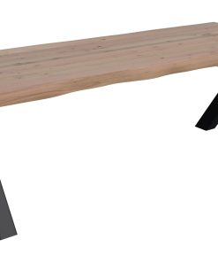 Moderner Massivholz Vagamo Eiche Tisch mit X-Beinen für einen trendigen Look
